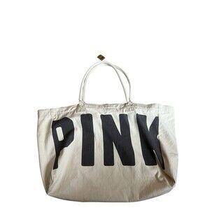 Victoria's Secret Pink Women's Tote Bag Large Cotton Zipper NWT